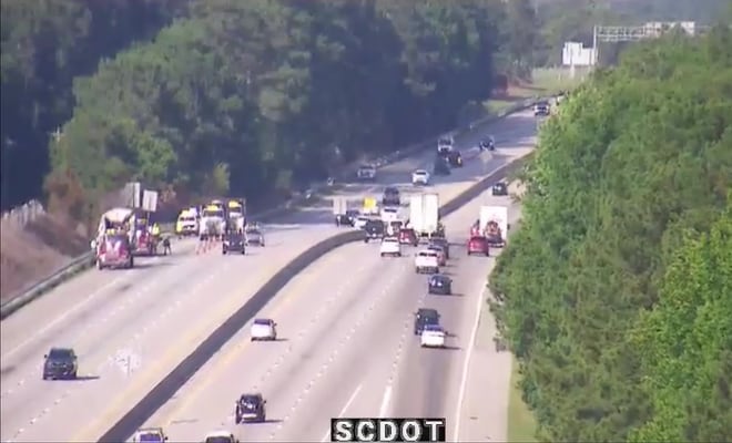 Lanes clearing on I-20 W after fiery crash