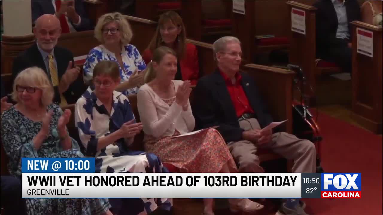 WWII veteran being honored ahead of 103rd birthday during church service
