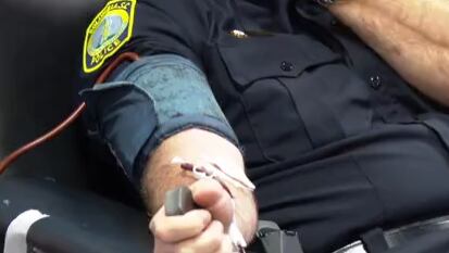 Officials go head-to-head to donate blood at annual Battle of the Badges