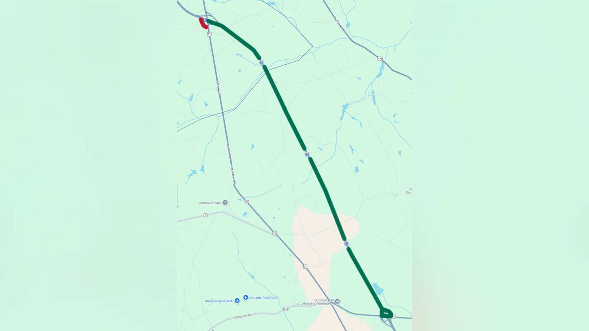 В Южной Каролине временно закроют съезд с автомагистрали I-26 для реконструкции