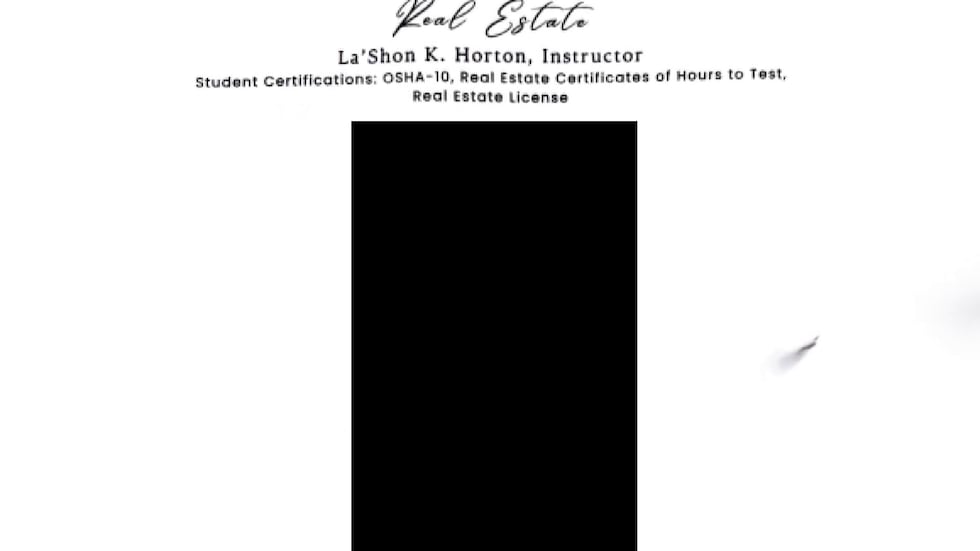 Another one of those programs taught the fundamentals of real estate, which listed La’Shon...