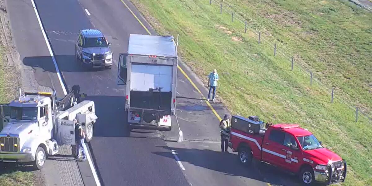 Crash Box Signage Lanes clear after crash involving box truck in Orangeburg County