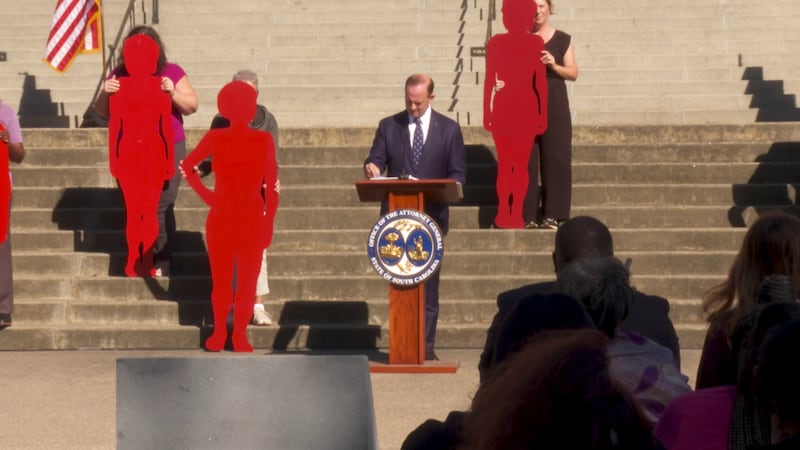 The South Carolina Attorney General speaks at the 29th Annual Silent Witness Ceremony.