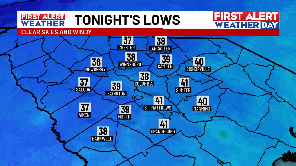 Weather Dropping A First Alert Weather Day remains in effect as wind gusts of 35 to 40 ...
