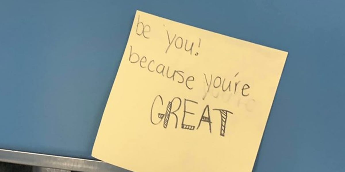 Kershaw county middle school spreads kindness with sticky notes on lockers