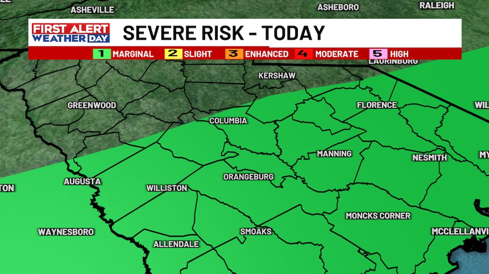 FIRST ALERT WEATHER DAY continues for showers and thunderstorms