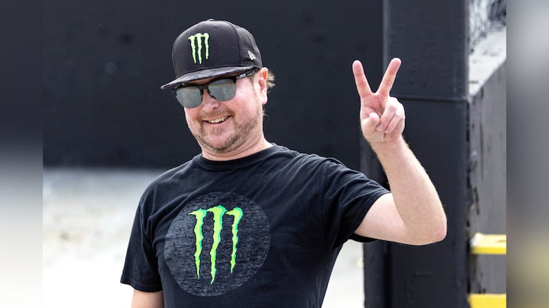 FILE - Driver Kurt Busch acknowledges fans before a NASCAR Cup Series auto race, Saturday,...