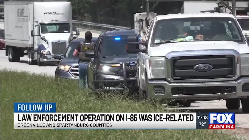 DHS: Nearly 30 people arrested in ICE operation along I-85 in the Upstate