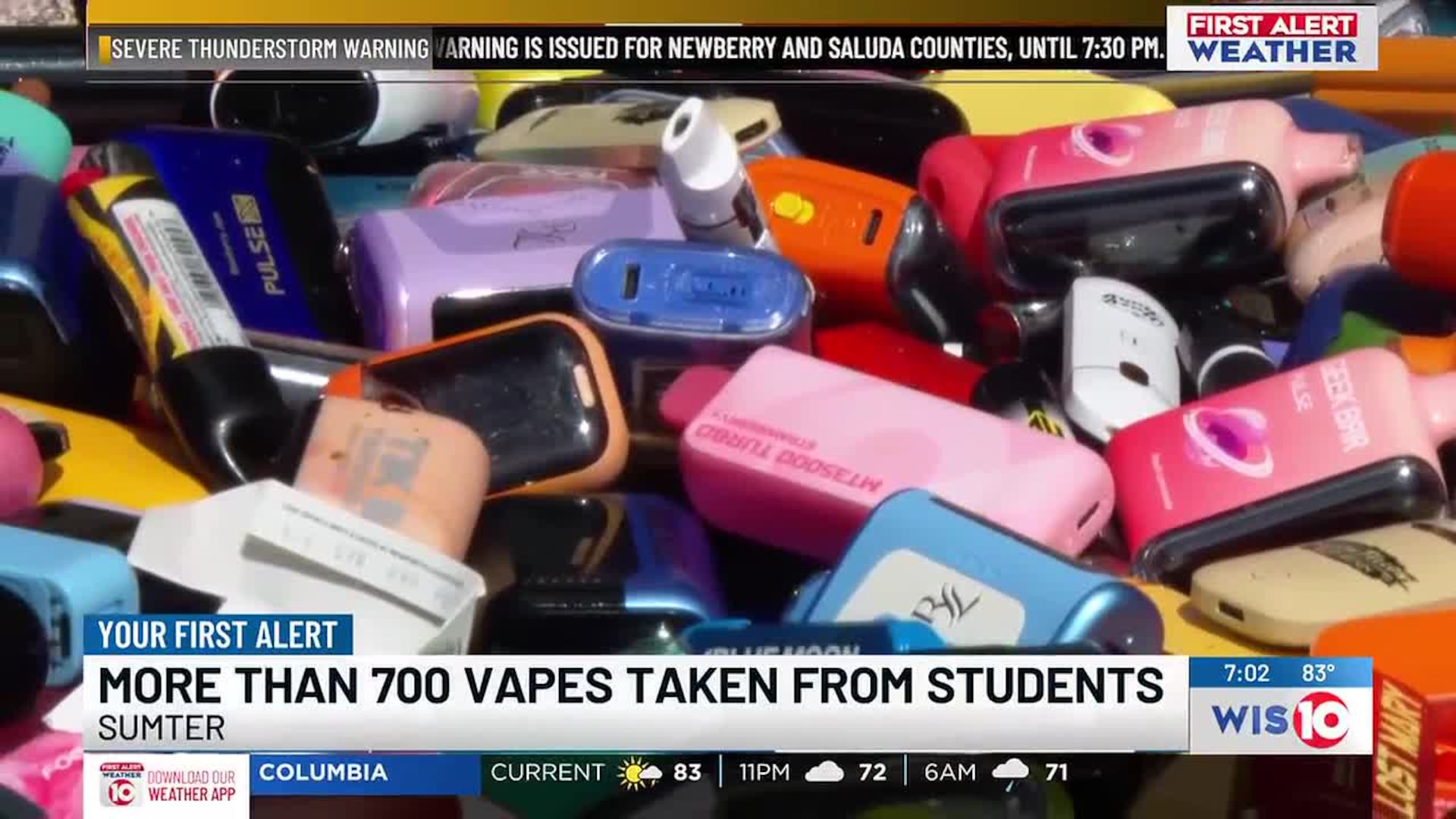 Over 700 vapes confiscated from Sumter County students in 2025-26 school year Over 700 vapes confiscated from Sumter County students in 2025-26 school year