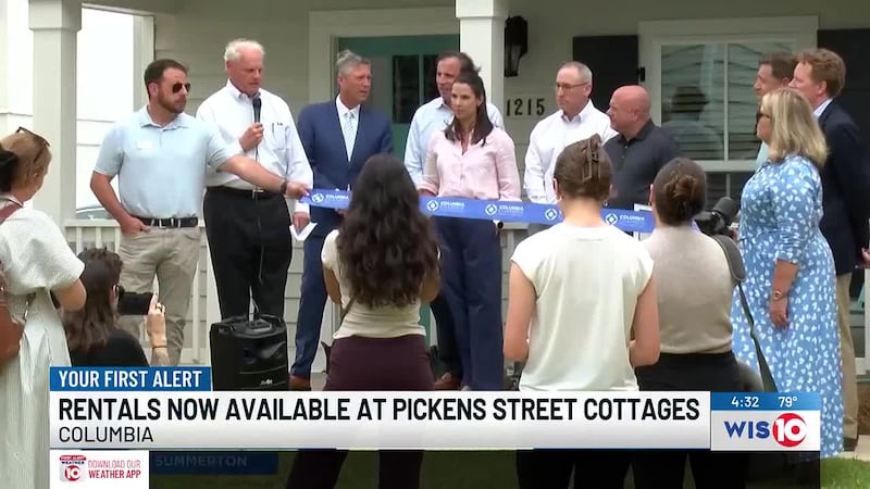 A ribbon-cutting was held Tuesday afternoon for new cottage homes on Pickens Street in Columbia.