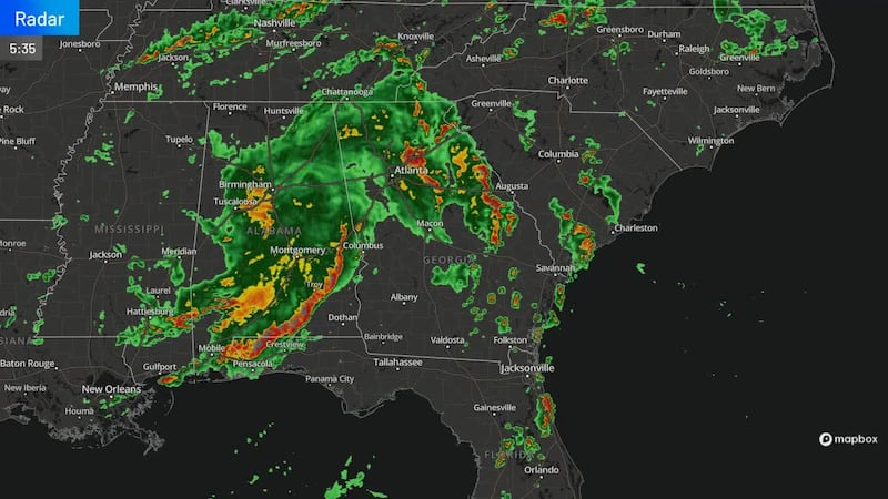 Remnants of Tropical Storm Arthur bring showers and storms to the Midlands, with the heaviest...