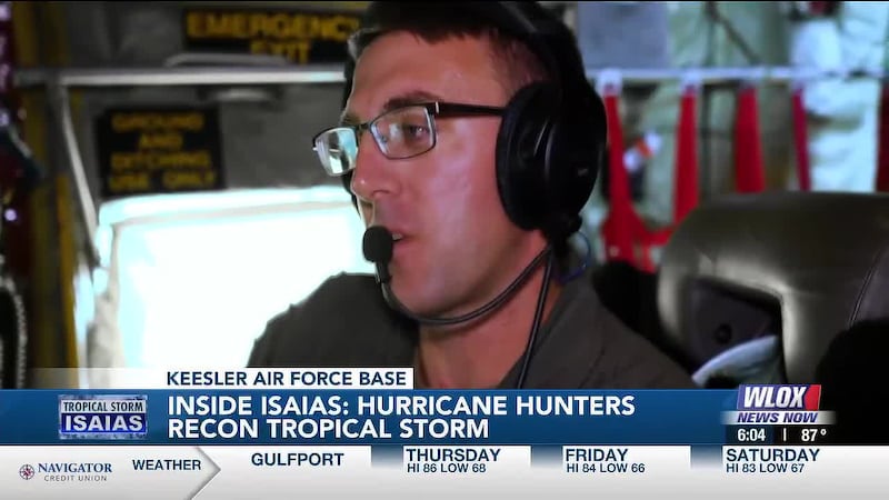 Hurricane Hunters flew into Tropical Storm Isaias after launching from Keesler Air Force Base,...
