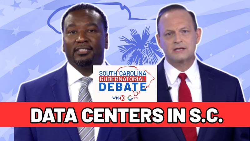 Candidates Jermaine Johnson and Alan Wilson respond to a question over data centers in South...